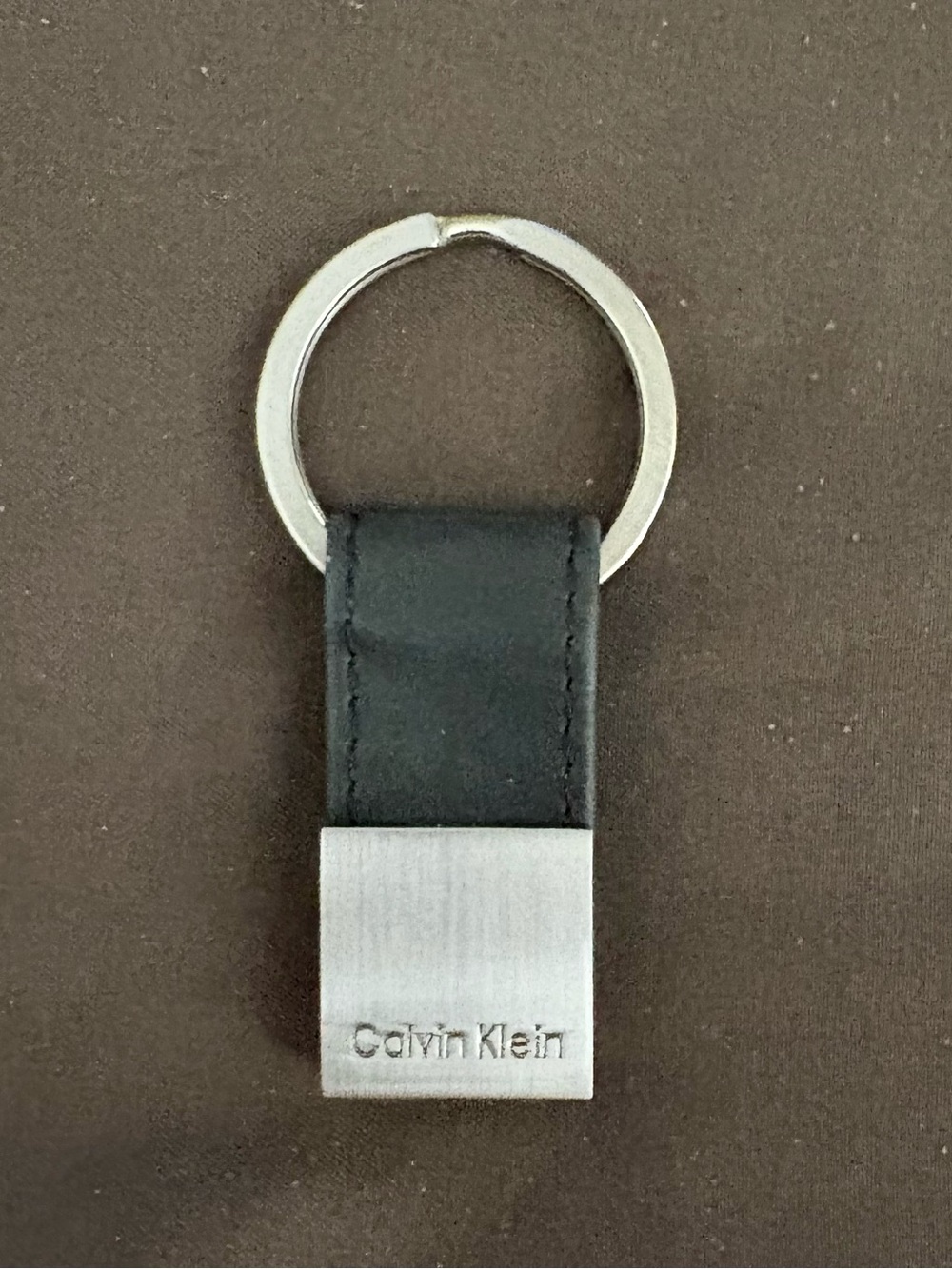 Calvin Klein Leather and Metal Keychain